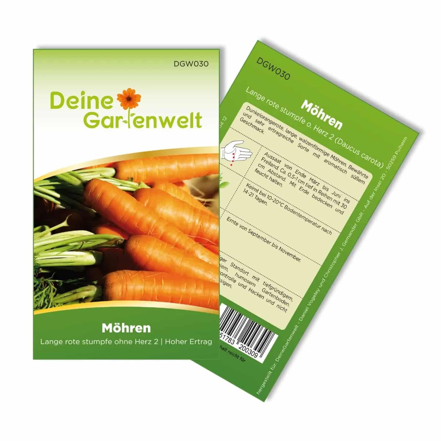 Deine Gartenwelt Möhren Lange Rote Stumpfe Ohne Herz Samen