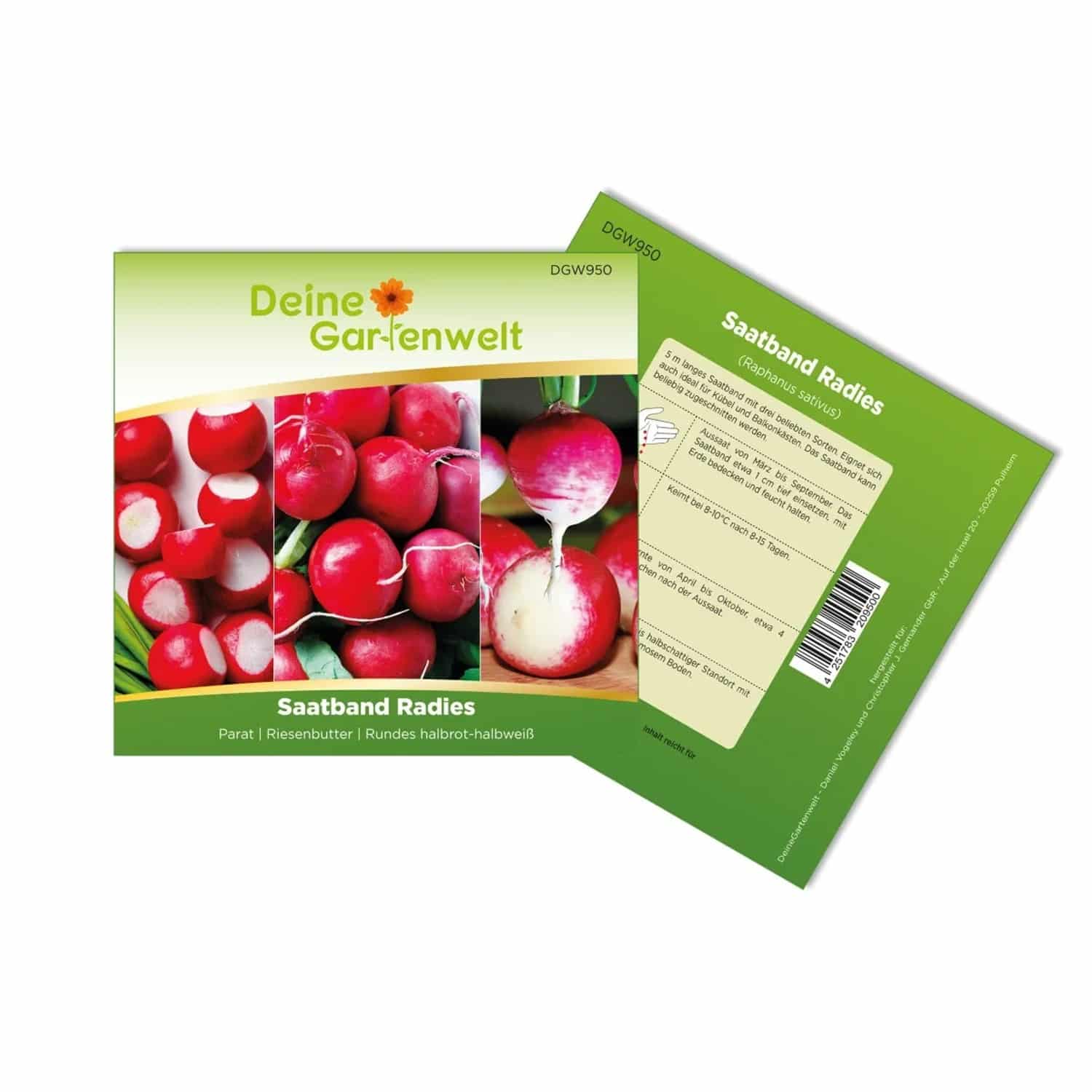 Deine Gartenwelt Radieschen 3 Sorten Saatband 5 Meter Samen