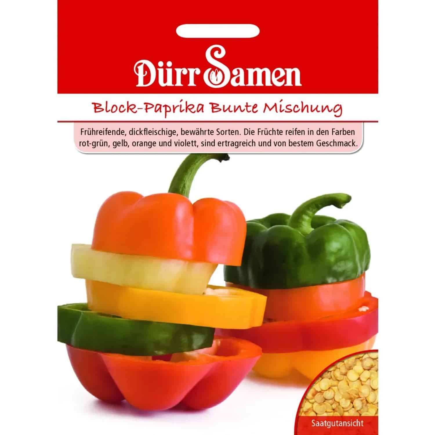 Dürr Samen Block-Paprika Bunte Mischung Saatgut