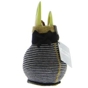 Exotenherz Amaryllis-Zwiebel in Wintersocken Fashion Elegant schwarz-Grau Gestreift