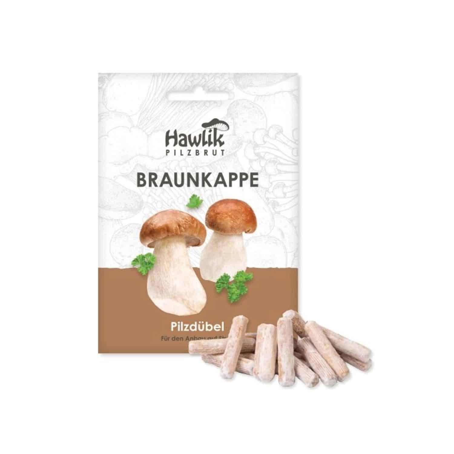 Hawlik Pilzbrut Myzel Dübelbrut Braunkappen für Pilzzucht im Garten auf Strohballen