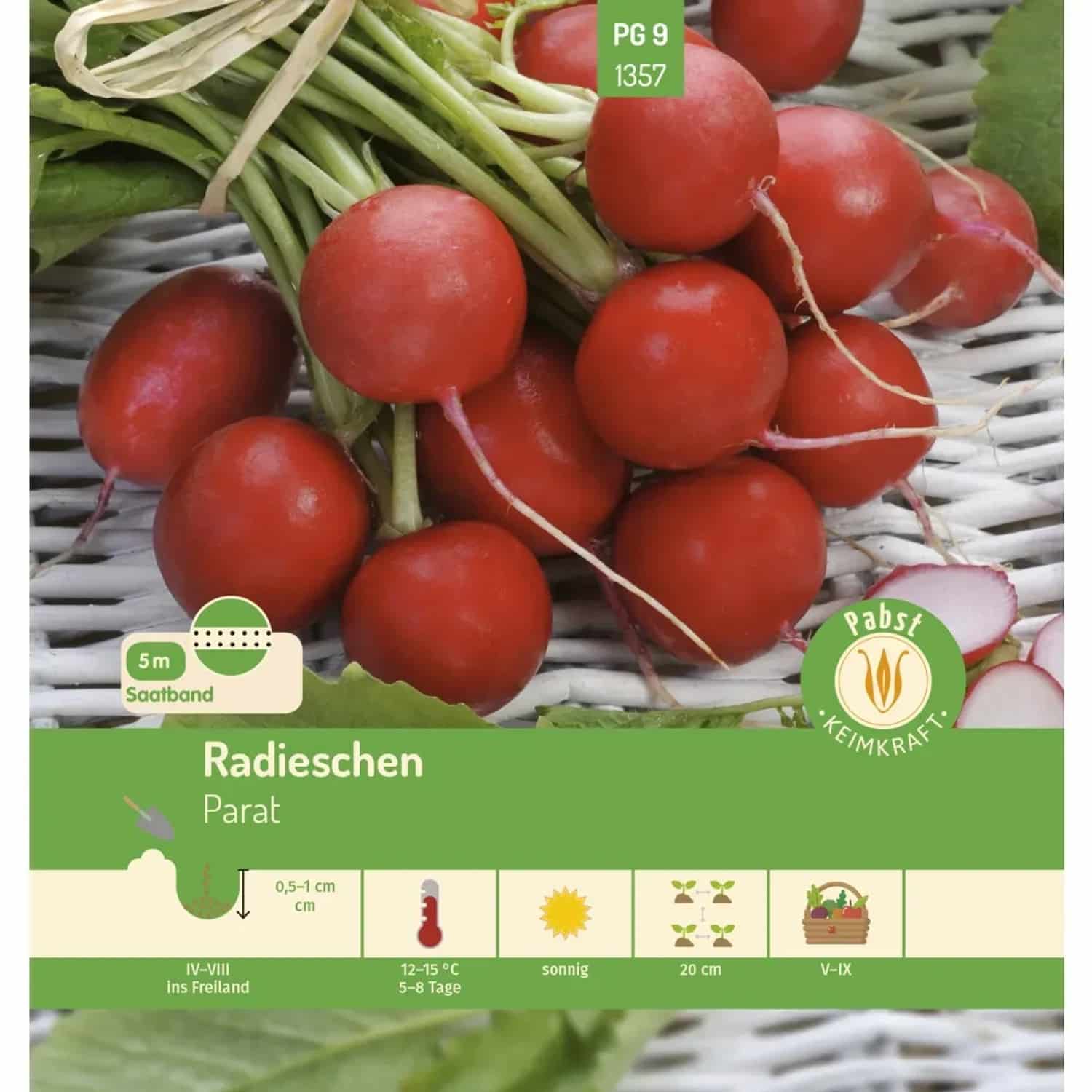 Pabst Keimkraft Radieschen Saatband 5 M Parat Saatgut
