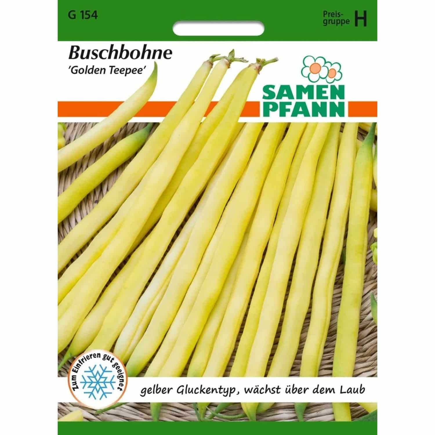 SAMEN PFANN Buschbohne Golden Teepee