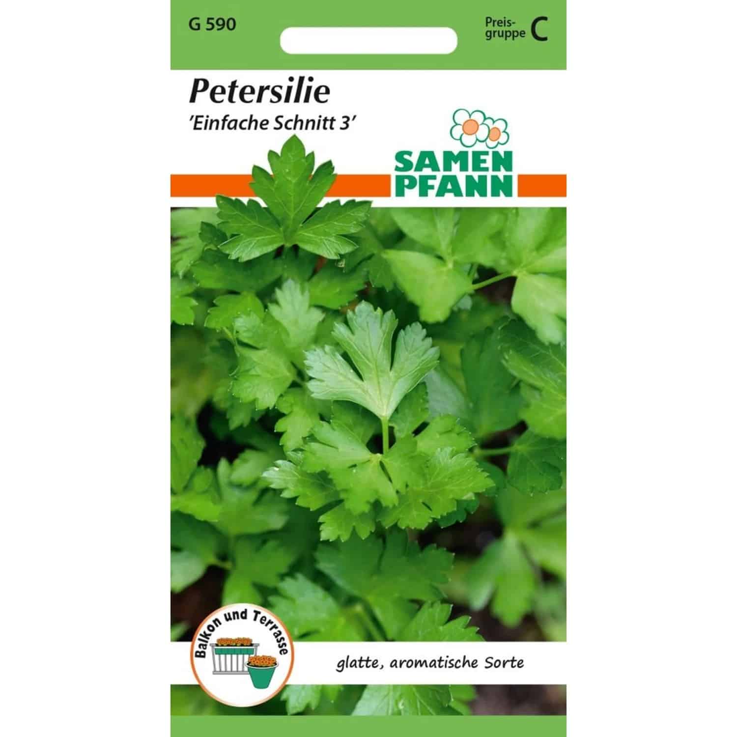 SAMEN PFANN Petersilie Einfache Schnitt